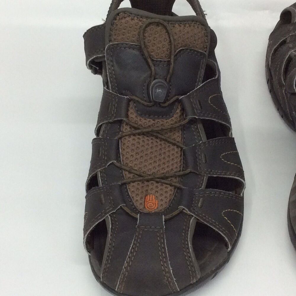 Teva Forebay Fisherman Sandals Men's Size 10 Brown Leather Rugged Outdoor Active - Picture 11 of 12